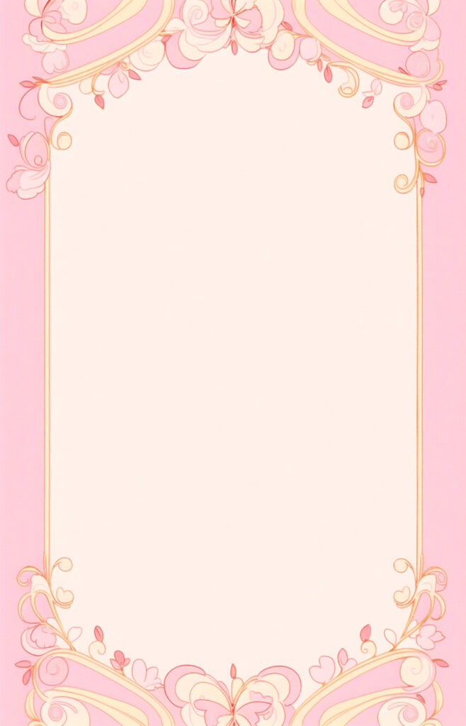 「ゴージャス・エレガント」な命名書テンプレート10の元画像（ピンク、かわいい、花柄、フリフリ、フリル）