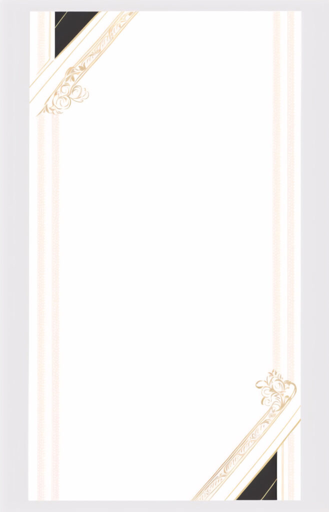 「ゴージャス・エレガント」な命名書テンプレート07の元画像（白背景、花柄、花びら、枠、フレーム、かっこいい）